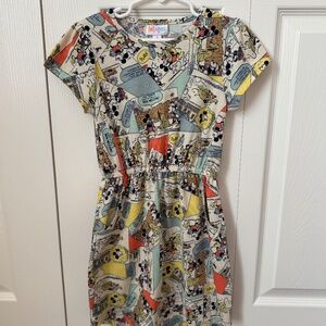 LuLaRoe Girls Mickey/Pluto Disney Comic Dress